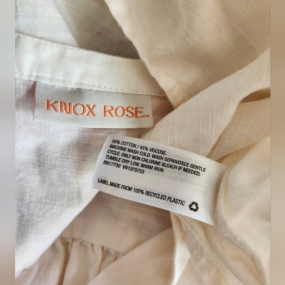 Knox Rose Cream And Orange Boho Patterned Shirt *Read Size* - Picture 4 of 4